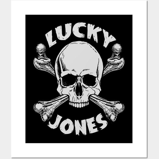 Lucky Jones Skull for Dark Shirts Wall Art by ShredBeard